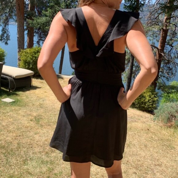 BCBGeneration Blackruffly Babydoll Mini Dress - Picture 3 of 5